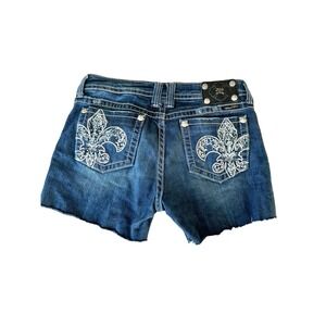 MISS ME Fleur De Lis Diamond Short